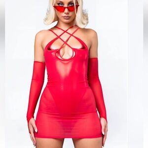 Red Strappy Mini Dress